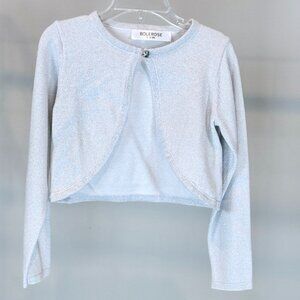 Girls Long Sleeve Sparkle Cardigan Childrens Kids Bolero Shrug, Size 5-6